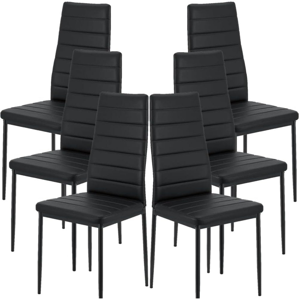 Lot de 6 chaises noires a dossier haut avec style raffine pour repas ou espaces professionnels