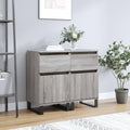 Lot de 2 buffets gris Sonoma en bois composite 40 x 35 x 70 cm pour salon, entree ou salle a manger