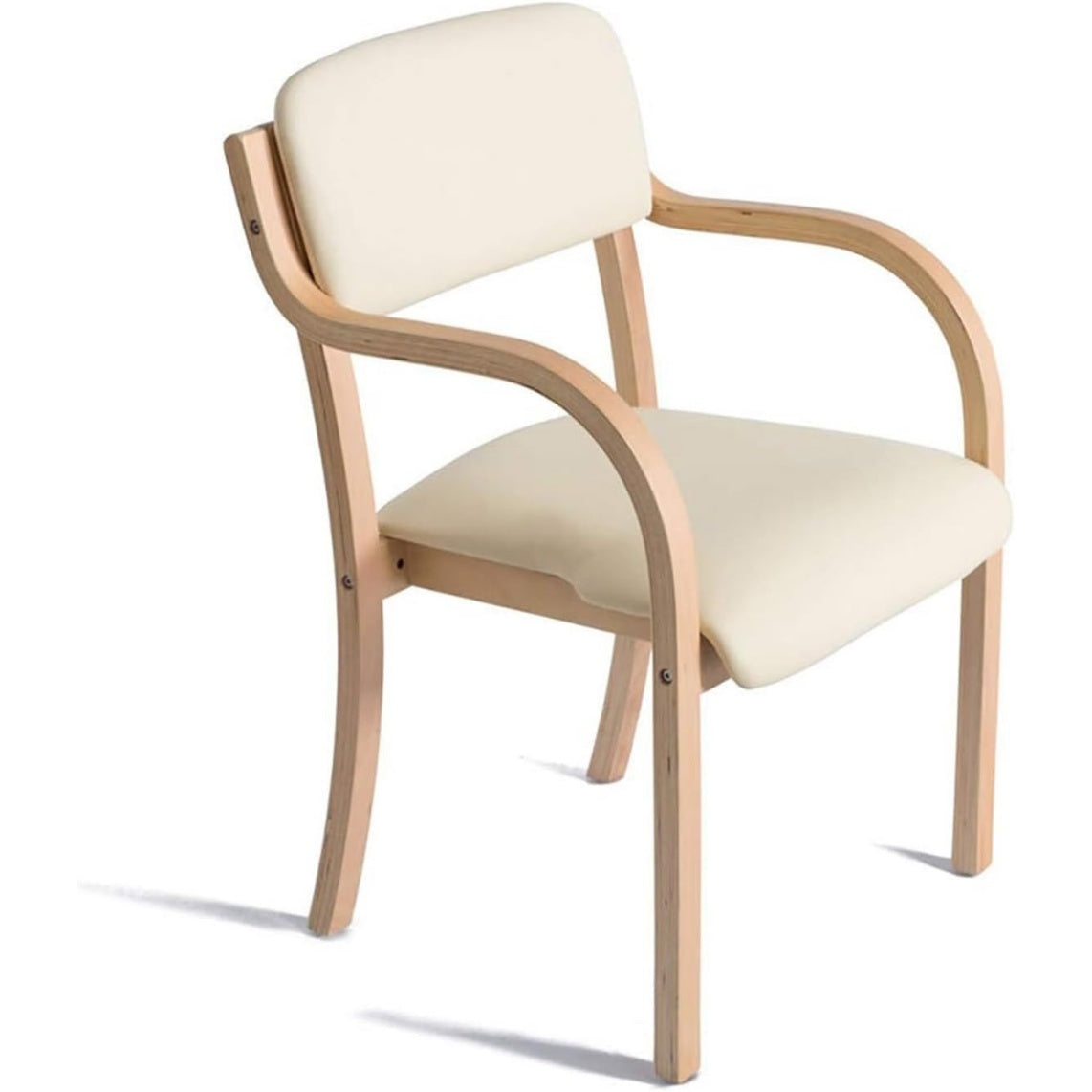 Fauteuil salon en bois massif avec accoudoirs, dossier ergonomique et coussin rembourre pour maison ou espace de travail