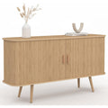Meuble chene 140 cm avec portes coulissantes et facade tasseaux style moderne